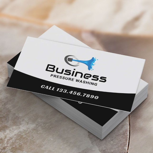 Pressure Washing Custom Power Wash Logo Cleaning Business Card (Creator Uploaded)