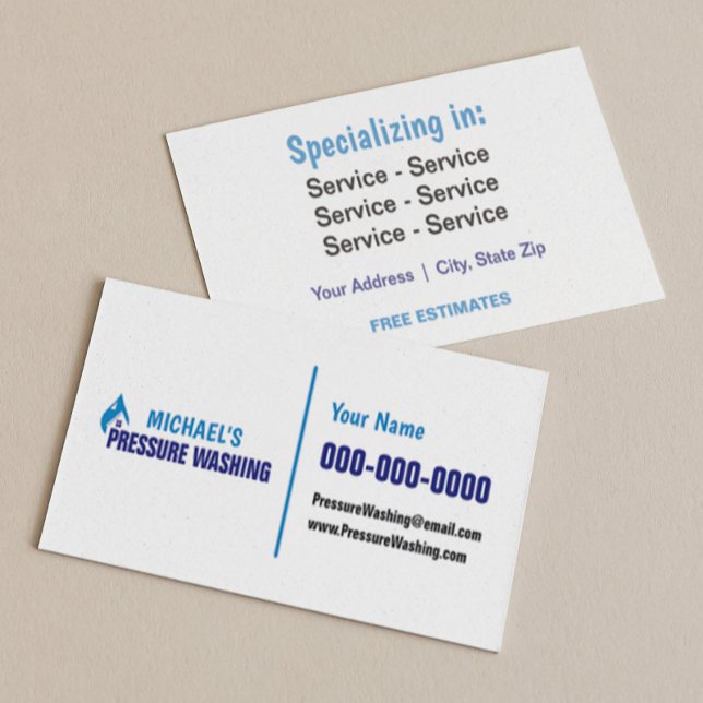 Pressure Washing Double Sided Business Card (Creator Uploaded)