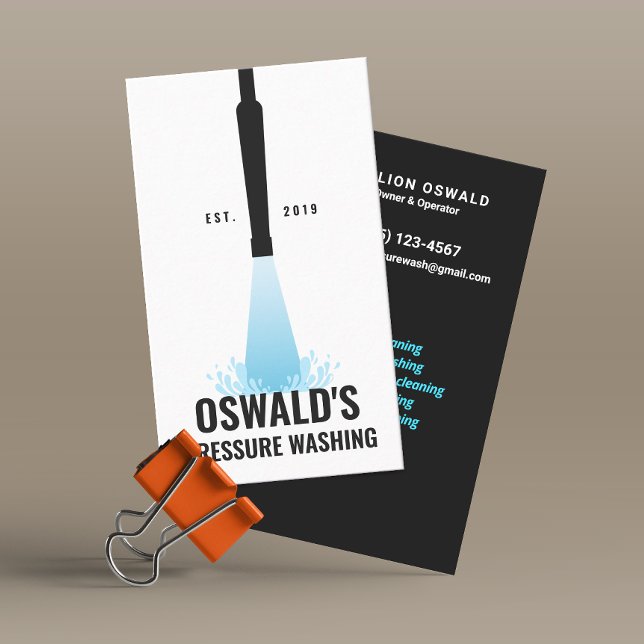 Pressure Washing Gun Power Wash Cleaner Business Card (Creator Uploaded)