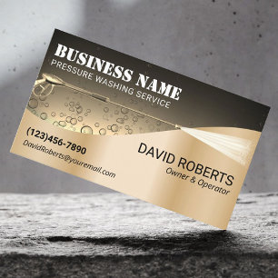 Pressure Washing Modern Gold Power Wash Cleaning  Business Card