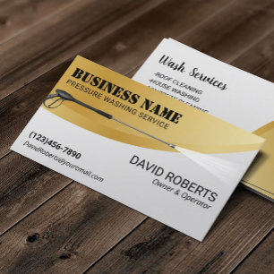 Pressure Washing Modern Gold Power Wash Cleaning Business Card