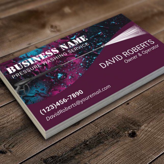 Pressure Washing Modern Power Wash Window Cleaning Business Card (Creator Uploaded)