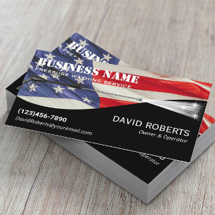 Pressure Washing Patriotic Power Wash Cleaning  Business Card