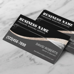 Pressure Washing Power Wash Black & Gold Cleaning Business Card