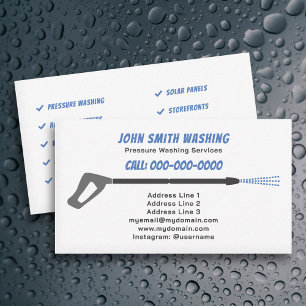 Pressure Washing & Power Wash Cleaning Business Card