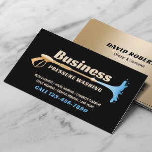 Pressure Washing Power Wash Gold Cleaning Service Business Card