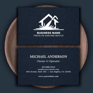 Pressure Washing Power Wash House Cleaning Silver  Business Card