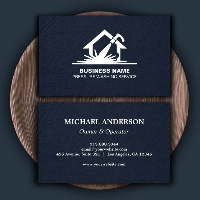 Pressure Washing Power Wash House Cleaning Silver  Business Card (Creator Uploaded)