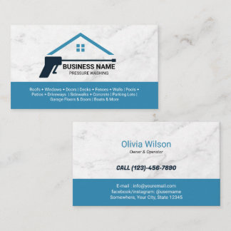 Pressure Washing Power Wash Marble Texture Business Card