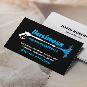 Pressure Washing Power Washer Black Cleaning Business Card