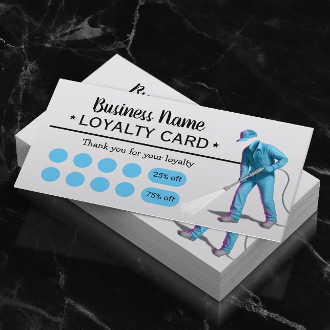 Pressure Washing Power Washer House Cleaning Loyalty Card (Creator Uploaded)