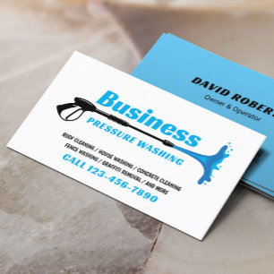 Pressure Washing Power Washer Plain Cleaning Business Card