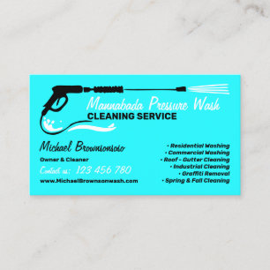 Pressure Washing Power Washing BLUE Business Card