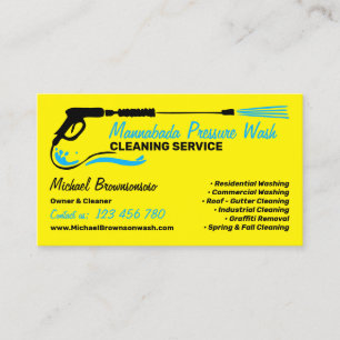 Pressure Washing Power Washing CLEANING yellow Business Card