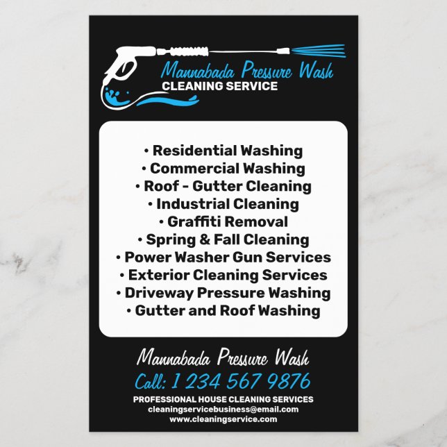 Pressure Washing Power Washing Professional Clean Flyer (Front)