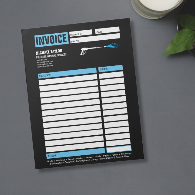 Pressure Washing Power Washing Receipt Invoice Notepad (Creator Uploaded)