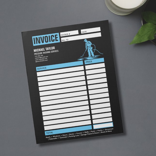 Pressure Washing Power Washing Receipt Invoice Notepad (Creator Uploaded)