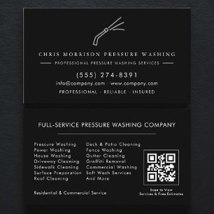 Pressure Washing QR Code Business Card