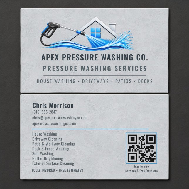 Pressure Washing QR Code Business Card (Creator Uploaded)