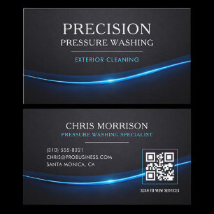 Pressure Washing QR Code Professional Business Card