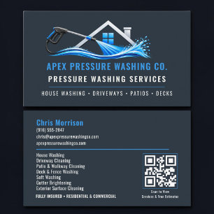 Pressure Washing QR Code Professional Services Business Card