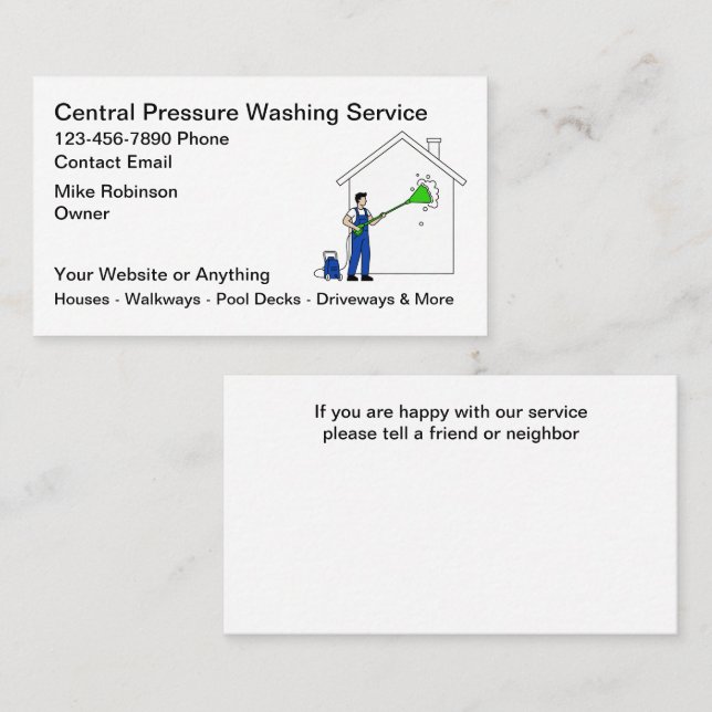 Pressure Washing Services Business Cards (Front/Back)