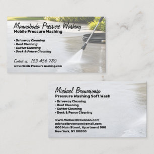 Pressure Washing Soft Wash Exterior Cleaning Business Card