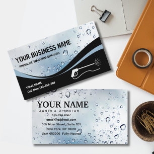 Pressure Washing Water Drops Power Wash Cleaning  Business Card