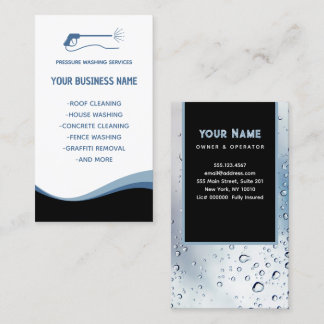 Pressure Washing Water Drops Power Wash Cleaning  Business Card
