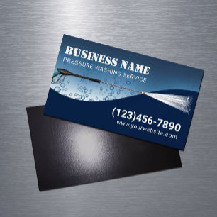 Pressure Washing Water Drops Power Wash Cleaning Magnetic Business Card