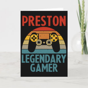 Preston Gift Name Personalised Funny Gaming Geek B Card
