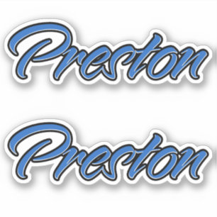 Preston name blue sticker Sticker Sticker Sticker