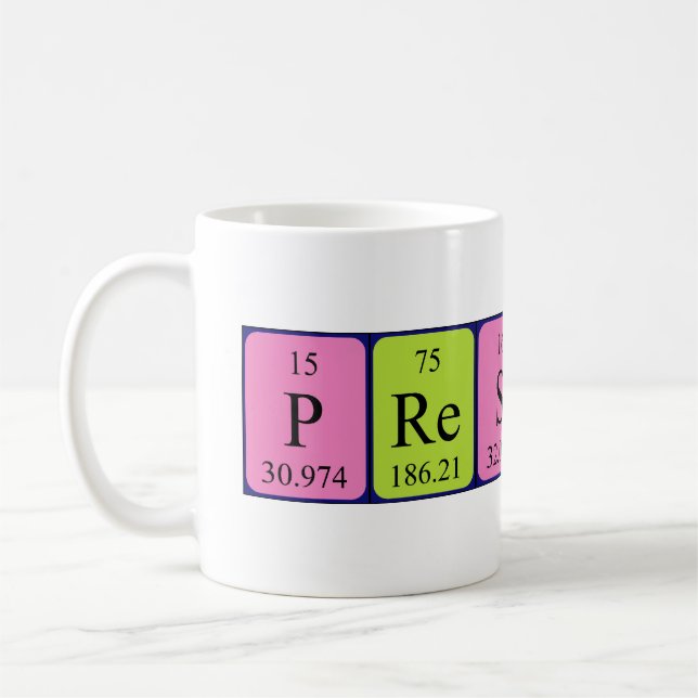 Preston periodic table name mug (Left)