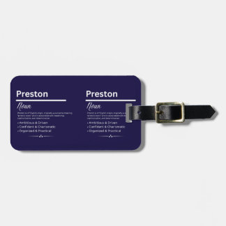 Preston Personalized Name Luggage Tag