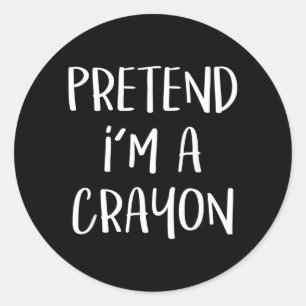 Pretend A Crayon Costume Party Funny Halloween Classic Round Sticker
