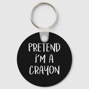 Pretend A Crayon Costume Party Funny Halloween Key Ring