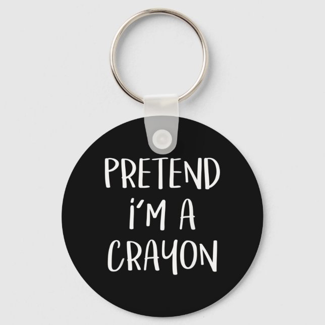 Pretend A Crayon Costume Party Funny Halloween Key Ring (Front)