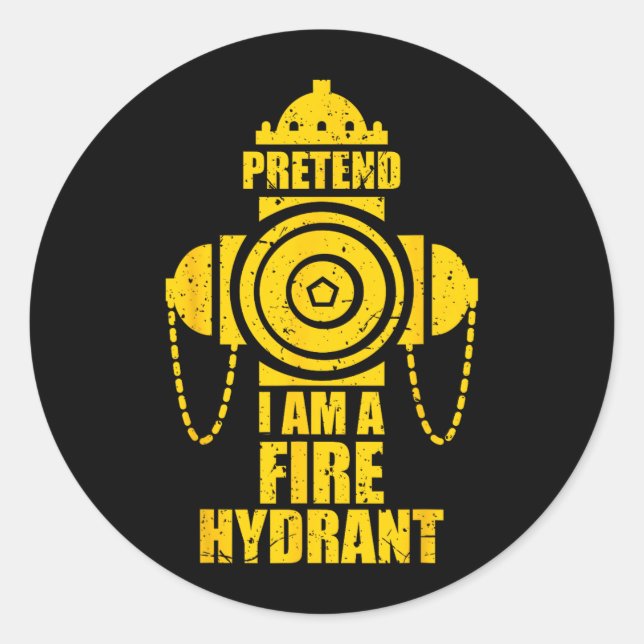 Pretend A Fire Hydrant Lazy Halloween Party Easy Classic Round Sticker (Front)