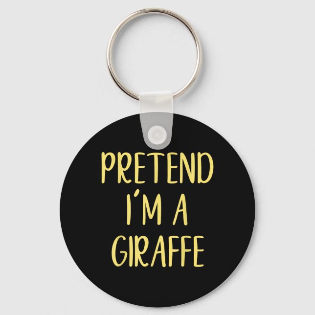 Pretend A Giraffe Costume Halloween Simple Funny Key Ring (Front)