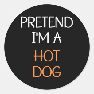 Pretend a Hot Dog Costume Party Funny Halloween Classic Round Sticker