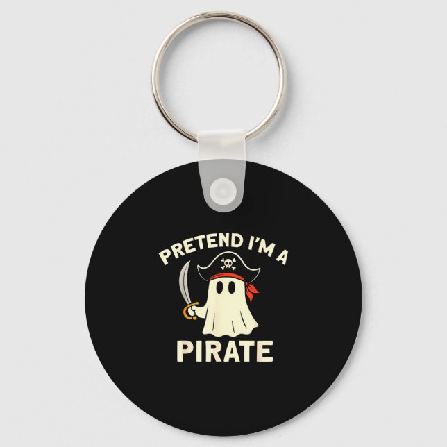 Pretend a pirate funny halloween ghost costume key ring (Front)