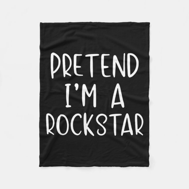 Pretend A Rockstar Costume Halloween Simple Fleece Blanket (Front)