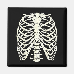 Pretend a Skeleton Rib Cage Funny Halloween Magnet