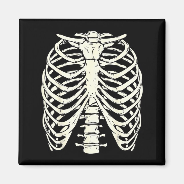 Pretend a Skeleton Rib Cage Funny Halloween Magnet (Front)