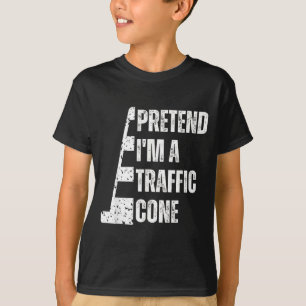 Pretend A Traffic Cone Funny Lazy Halloween T-Shirt
