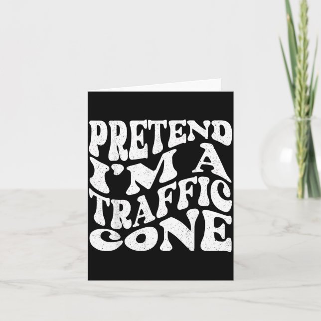 Pretend A Traffic Cone Halloween Costume Groovy Card (Front)