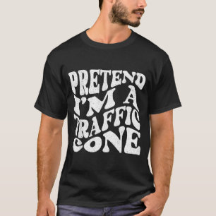 Pretend A Traffic Cone Halloween Costume Groovy T-Shirt