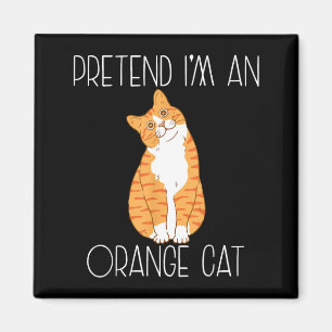Pretend an Orange Cat Halloween Costume Family Magnet
