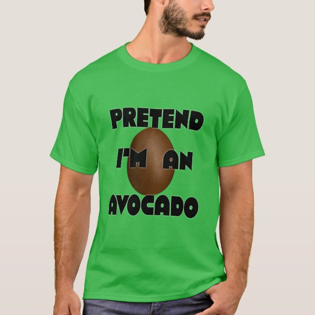 Pretend  Avocado, Funny Green Halloween Costume T-Shirt (Front)
