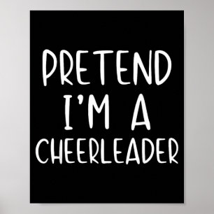 Pretend Cheerleader Costume Halloween Simple Poster